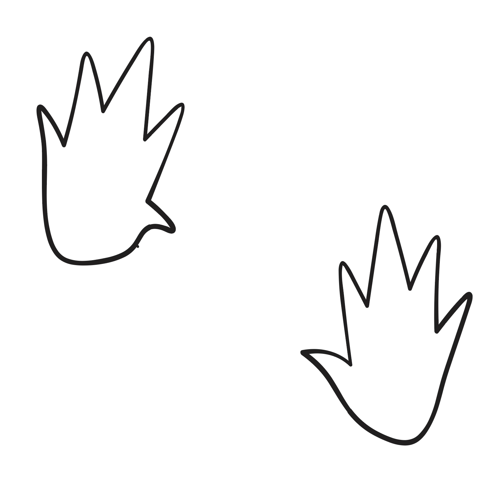 a drawing of the odd footprints